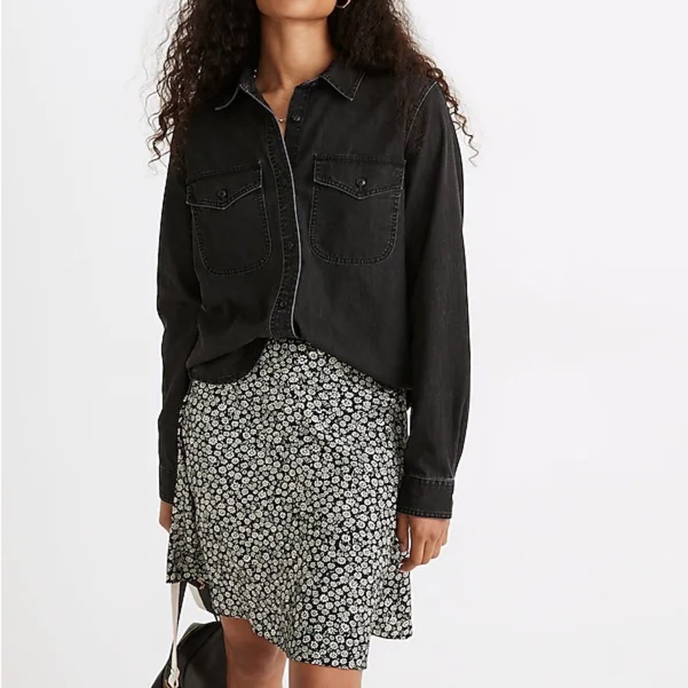 Madewell Black Denim Button Up Shirt